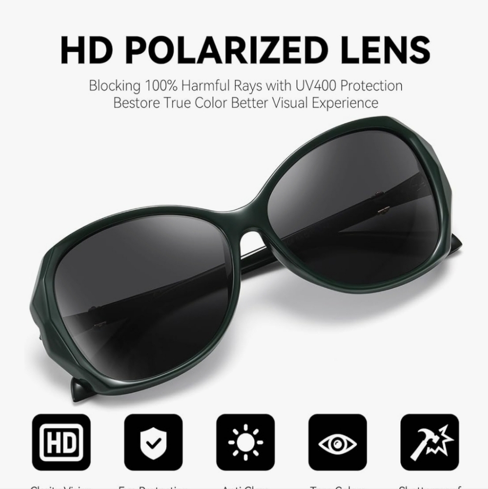 Sunglasses for Women Trendy Polarized Oversized Big Sun Glasses Ladies Shades UV - Picture 4 of 6